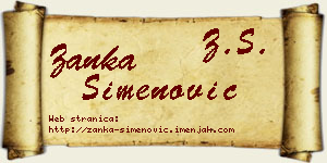 Žanka Simenović vizit kartica